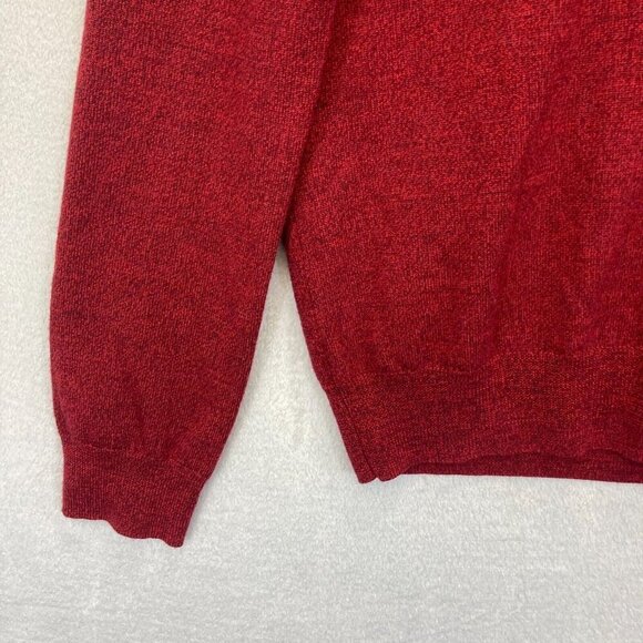 Express 100% Merino Wool Holiday Sweater Mens Size Medium Modern Fit Red V-Neck - Picture 5 of 10
